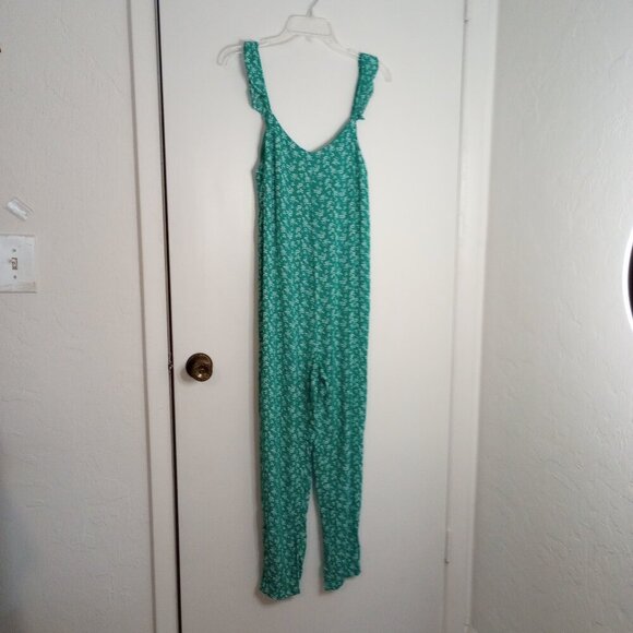 The Nines by Hatch Green Floral Maternity Jumpsuit - Picture 1 of 9